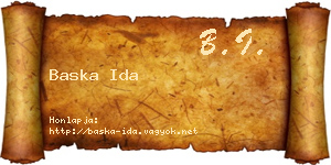 Baska Ida névjegykártya